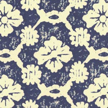 Blue Stamped Floral Print Italian Paper ~ Carta Varese Italy